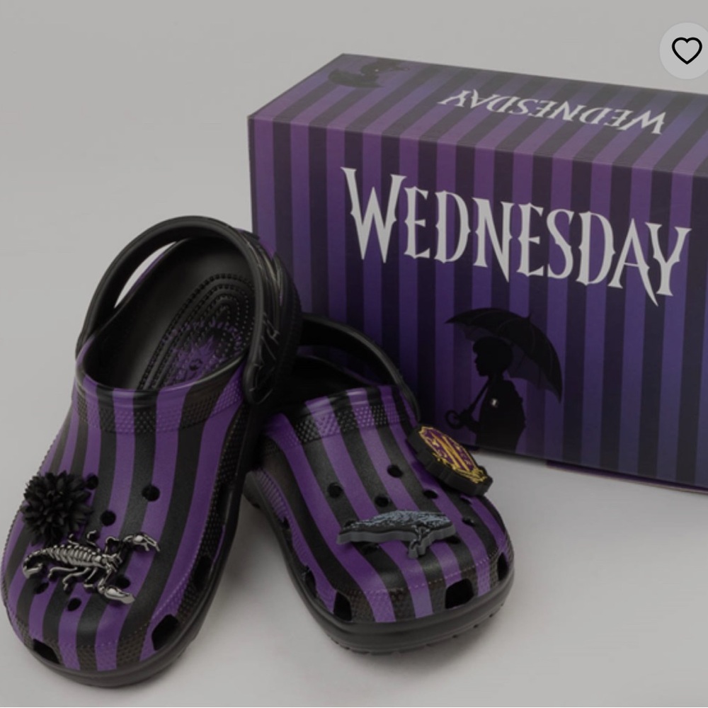 NEW Wednesday CROCS Purple and Black